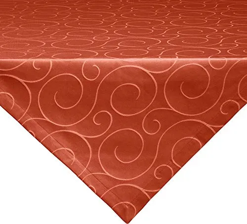 Erwin Müller Mitteldecke, Tischdecke Oberhausen, Jacquard Ranken Terra Größe 80x80 cm - pflegeleicht, bügelleicht, mit Kuvertsaum