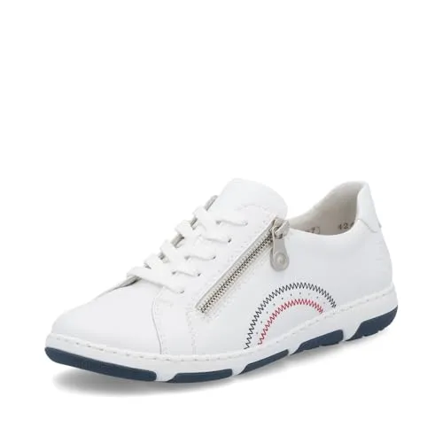 Rieker Damen Low-Top Sneaker 42424 - Bequeme Halbschuhe mit herausnehmbarer Innensohle - Laufschuhe für Damen mit weichem Kunstleder-Obermaterial, ideal für Komfort und Unterstützung bei jedem Schritt.