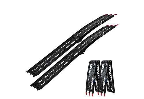 TRUTZHOLM Klappbare Aluminium Auffahrrampe 340kg/680kg - 2 Stück klappbare Auffahrrampe aus Aluminium, leicht und stabil. Ideal zum Verladen von Motorrädern und Quads, mit hoher Traglast und sicherem Halt durch breite Laufflächen.