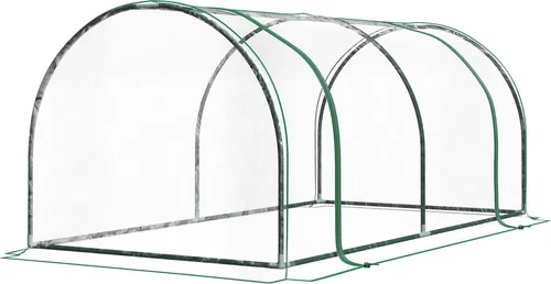 Gewächshaus Treibhaus mit Tür, 200x100x80 cm, für Pflanzenaufzucht