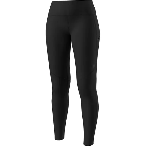 Dynafit Ultra black out Damen Tights M - Laufbekleidung für Damen, atmungsaktive Tights mit technischem Stretchgewebe und verstellbarem, hohem Bund für perfekten Sitz – ideal für Trail Running und kühle Morgenstunden.