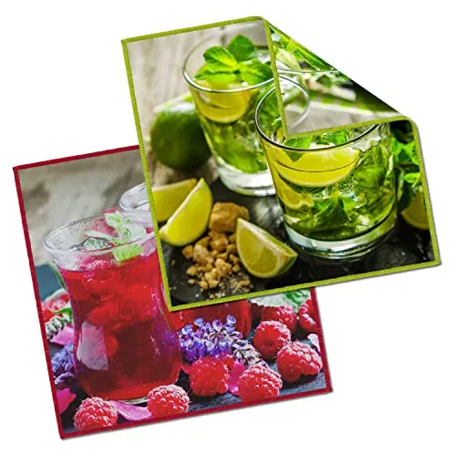 Brillenputztücher mit Motivdruck in verschiedenen Kombinationen (Fruits, 2er Pack 20 x 20 cm)