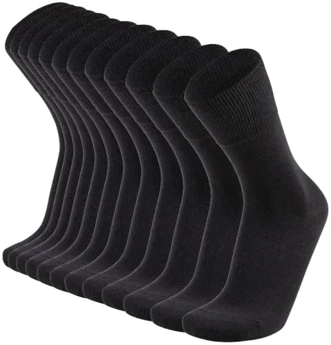 Newgen Medicals Socken für Diabetiker: 6 Paar Diabetikersocken ohne Gummi & Naht, für Damen & Herren, 47-50 (Damensocken, atmungsaktive Baumwollsocken)