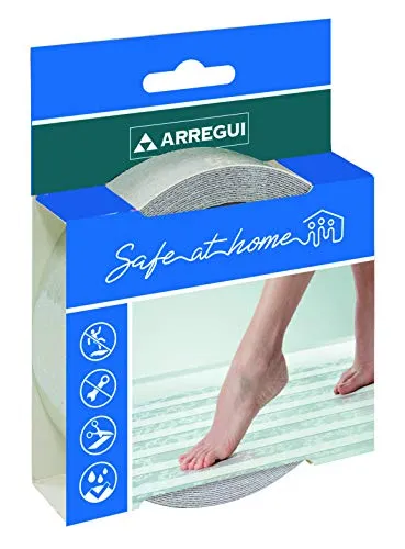 ARREGUI A-1050053 Anti-Rutschband Transparent für Badewannne und Dusche, Selbstklebender Rutschschutzt, 5m x 40mm, Transparent