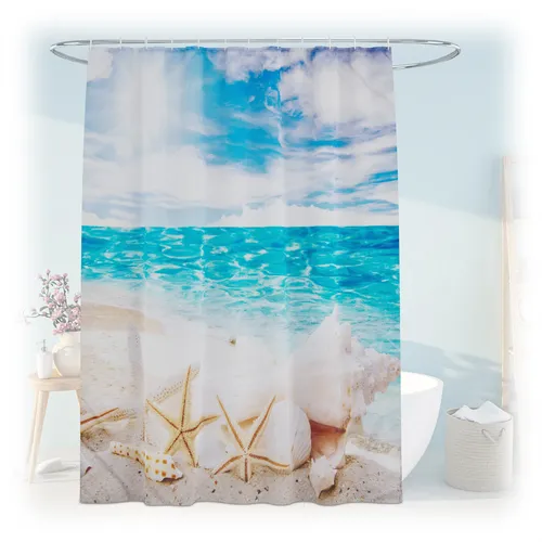 Duschvorhang Badewannenvorhang Badezimmer Vorhang 180x200cm mit Motiv Polyester