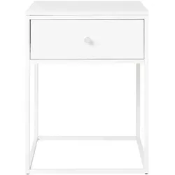 HOUSE NORDIC Beistelltisch VITA - Moderner Wohnstil - Couchtisch mit eleganter MDF-Tischplatte in Weiß und praktischer Schublade, ideal für stilvolle Wohnräume und platzsparend mit 40x55x40 cm.