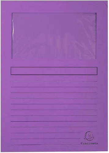Sichtmappen Forever A4 VE=100 Stück violett - Fenstermappen aus weichem Karton, ideal für die schnelle Identifizierung und sichere Ablage von Dokumenten