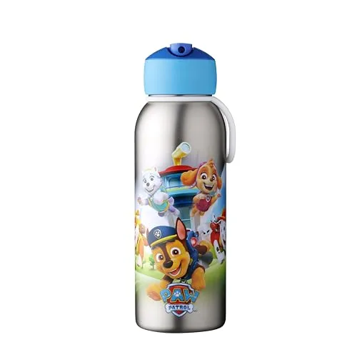 Mepal Thermosflasche Flip-Up Campus 0,35 l - Paw Patrol - Thermobehälter aus Edelstahl mit doppelwandiger Isolierung, hält Getränke 9 Stunden warm und 12 Stunden kalt. Ideal für Kinder und Ausflüge, 100% auslaufsicher und BPA-frei.