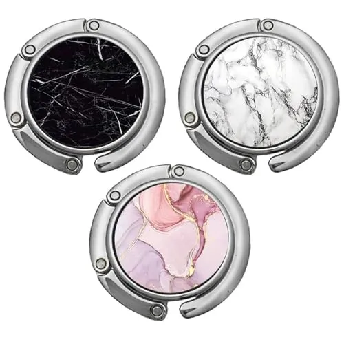 Funngy Faltbarer Taschenhaken,3 PCS Tisch Handtaschenhalter Haken Faltbare Handtasche Haken Mini Faltbarer Haken Antirutsch Taschenhaken für Büro Restaurant Schreibtisch Handtasche Tasche Geldbörse