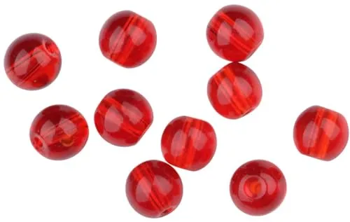 Spro Montageperlen für Raubfischvorfächer Round Smooth Glass Beads, Durchmesser/Farbe:6mm / Red Ruby
