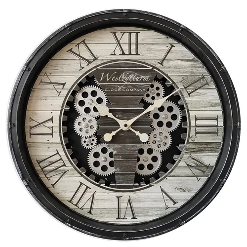 Moderne Wanduhr mit Zahnrädern – 50,8 cm schwarz - Stilvolle Wanddekoration mit Quarz-Uhrwerk. Perfekt für jeden Raum, bringt zeitgemäßen Charme in Ihr Zuhause.