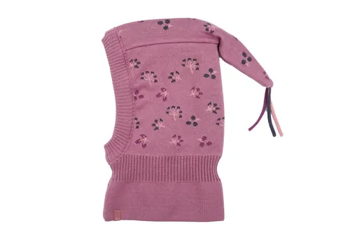 maximo MINI Girl-Schlupfmütze, Floral Zipfel - Made in Germany - Hüte, Mützen & Caps für Baby-Mädchen. Praktische Schalmütze mit hübschem floralen Motiv, schützt zuverlässig Kopf, Ohren und Hals bei kalten Temperaturen.