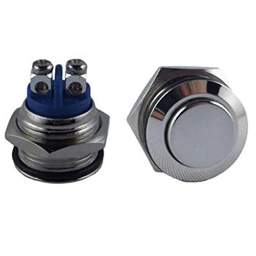 TronicXL 16mm IP65 Klingel Taster Taste Drücker F Drucktaster Knopf KFZ Klingelknopf Hupe Hupenknopf 12V 24V 48V 2A Türklingel Klingelknopf Klingeltaster