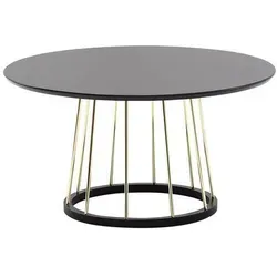 Wohnling Couchtisch WL6.489 – Moderner Sofatisch in Schwarz und Gold - Eleganter Couchtisch im modernen Design (80x80x42 cm), mit hochwertiger MDF-Tischplatte und stilvollem goldenen Gestell. Perfekt für jedes Wohnzimmer und ein echter Blickfang!