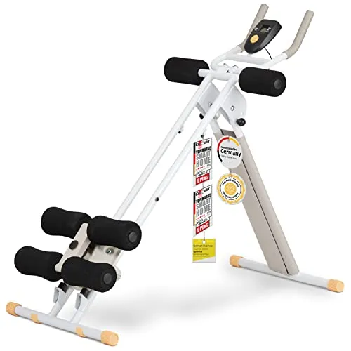 SportPlus Bauchtrainer SP-ALB-011-W-X - Bauchmuskelmaschine für effektives Training zuhause, klappbar & platzsparend, mit 3 verstellbaren Trainingswinkeln und gepolsterten Auflagen, bis 100 kg belastbar