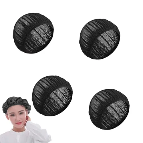 Stück Schwarz Haare Schlafen Schutz,Haarnetz Zum Schlafen,Mütze Mesh Schlafhauben, Cap,Dutt,Haarmütze,Atmungsaktiv,Netz-Haarnetz,Nachtschlafhaube Weiche,für Damen Schützen Locken,Herren Schlafhaube 4
