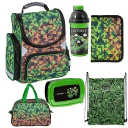 Set 6er GAME Schulranzen mit Federmappe und Turnbeutel