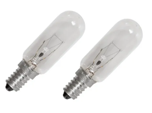 E14 Dunstabzugshaubenlampe 40W - 2er Set - Dunstabzugshaubenlampe mit E14-Sockel, 40W, ideal für effiziente Beleuchtung Ihrer Dunstabzugshaube, einfache manuelle Installation.