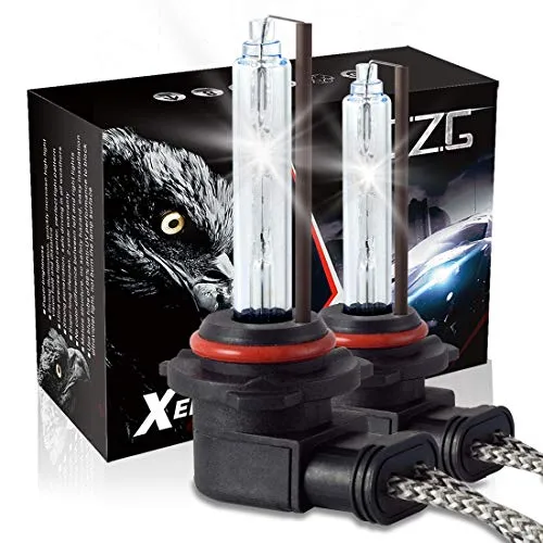 DZG HIR2 / HB3 / HB4 HID Xenon Glühbirnen 6000K - HID-Vorschaltgeräte, 35W, 3000 Lumen pro Glühbirne, superhelles Licht für sicheres Fahren bei Nacht, IP68 wasserdicht, 5-fache Lebensdauer im Vergleich zu Halogenlampen.