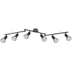 Globo Strahler - drehbar, Braun & Schwarz, Holz & Metall - Lampen & Leuchten: Eleganter Globo Strahler in Braun und Schwarz, drehbar für individuelle Lichtgestaltung, ideal für moderne Innenräume.