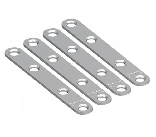 Gedotec Schwerlast Flachverbinder Metall | 4 Stk Möbelverbinder 100 mm | flache Lochplatte zum Verbinden und Verstärken | Verbindungsplatte Metall flach Holzverbinder - universal Platte