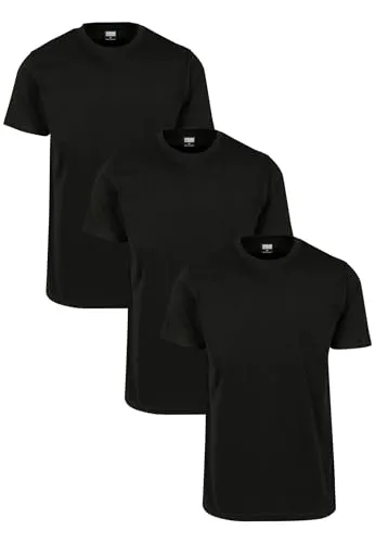 Urban Classics Herren Basic Tee 3-Pack Dreierpack T-Shirt, Black/Black/Black, XL EU