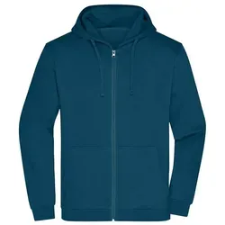 Herren Basic Kapuzen-Sweatjacke JN756 in petrol von James & Nicholson