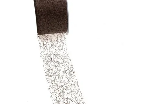Deko AS Tischläufer Spiderweb Dekoband - 5cm braun - Rolle 25m - 67 021-R 50 (1-tlg, 1 Rolle Tischläufer), Strapazierfähig