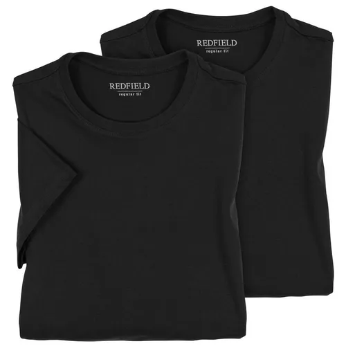Redfield T-Shirt 2er Pack XXL O-Hals Schwarz - T-Shirts im Doppelpack von Redfield - Modell Dave in schwarz, aus 100% Baumwolle, ideal als Unterziehshirts und für höchsten Tragekomfort.