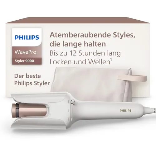 Philips WavePro Styler 9000 – Flexibler Lockenstab mit SenseIQ Technologie für langanhaltende Styles