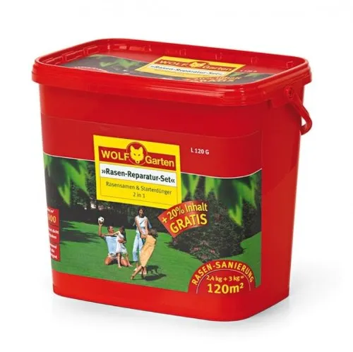 Wolf Rasen-Reparatur-Set und Dünger L 120 G, mehrfarbig von WOLF-Garten