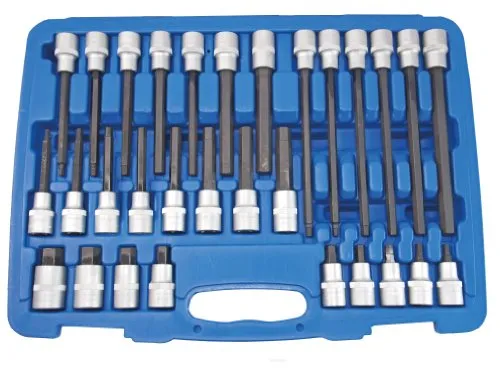 SW-Stahl Steckschlüsseleinsatz-Set 04923L - Schraubenschlüssel-Set mit 30 hochwertigen Einsätzen aus Chrom-Vanadium-Stahl, ideal für präzises Arbeiten und umfangreiche Reparaturen.