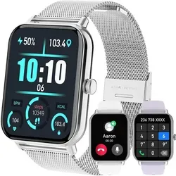 HUAKUA Smartwatch für Herren und Damen mit Telefonfunktion - Moderne Fitnessuhr mit Touchscreen, 100 Sportmodi und wasserdichtem Design. Ideal für Sport und Alltag, bietet Anrufannahme, Musiksteuerung und Schlafmonitoring.