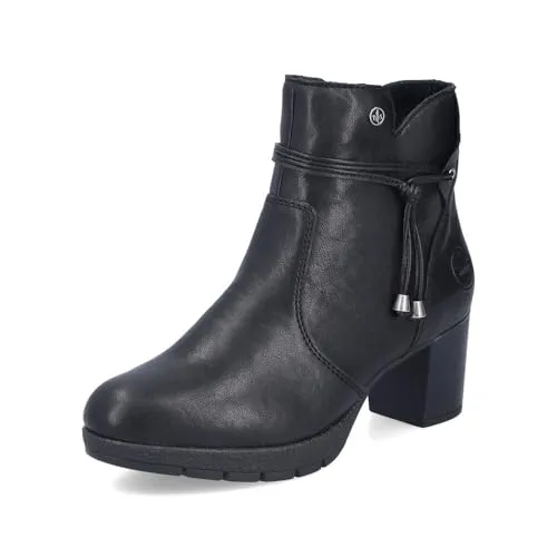 Rieker Stiefeletten - Schwarz Kunstleder, Größe 39 - Wanderschuhe mit Reißverschluss für einfaches An- und Ausziehen, gepolsterte Einlegesohle und griffige Sohle für besten Halt – Komfort und Style für deine Füße!