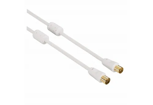 Hama 7,5m Antennen-Kabel 100db Koaxial-Kabel Video-Kabel, Koaxial, Koaxial (750 cm), Koax-Kabel für Full HD TV 4K UHD, 100 db 3x geschirmt, vergoldet, 7,5m