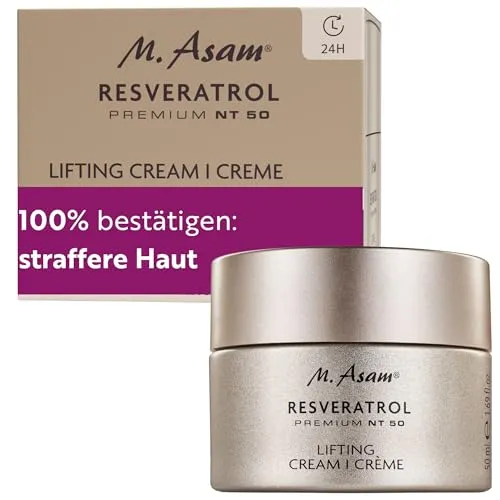 M. Asam Straffungspflege Resveratol Premium NT50 Lifting Cream 50ml - Körpercremes für reife und anspruchsvolle Haut, bietet straffende Wirkung und jugendliche Leuchtkraft mit frischem Zitrusduft, ideal für Gesicht, Hals und Dekolleté.