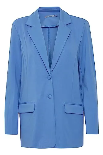 fransa FRLANO Damen Blazer Longblazer Jacke mit Reverskragen und Knopf mit Stretch, Größe:2XL, Farbe:Ultramarine (174037)