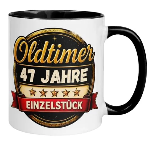 Geburtstag Männer Geschenk Tasse | Oldtimer – 47 Jahre Einzelstück | Lustige Geschenk Geburtstagstasse mit Spruch 47. Geburtstag | 47ter Geburtstag - Witziges Geburtstagsgeschenk Mann 47