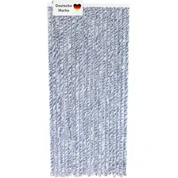 Flauschvorhang 90x200cm blau-weiß meliert - Caravan-Zubehör mit Fliegenschutz und Hitzeschutz, ideal für Wohnwagen, Balkontüren oder Terrassen, einfache Montage und pflegeleicht in der Waschmaschine.