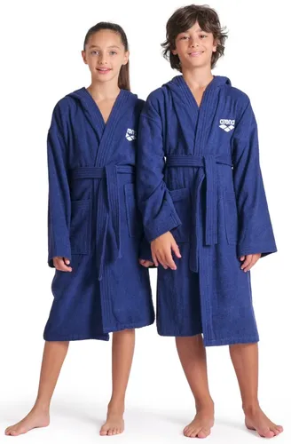 ARENA Kinder Junior Zeppelin Bademantel - Hochwertiger Kinder-Bademantel aus weichem Frottee, perfekt zum Aufwärmen nach dem Schwimmen. Mit großer Kapuze, Bindegürtel und zwei praktischen Taschen für optimalen Komfort.
