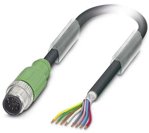 Phoenix Contact 1526981 Sensor-Aktor-Steckverbinder, 5m - 8-poliges Sensor-Aktor-Kabel mit gerade M12 Stecker, geschirmt und halogenfrei, ideal für industrielle Anwendungen.