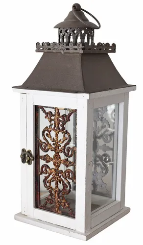 Laterne Shabby Windlicht Gartenlaterne Landhausstil Holzlaterne Kerzenleuchter