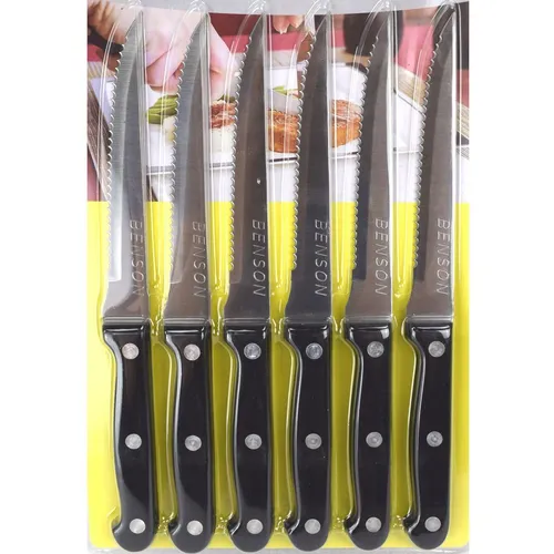 Steakmesser Set 6tlg. Pizzamesser 6 Messer Grillbesteck Messer Schneidemesser