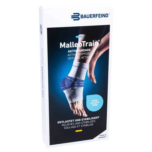 Malleotrain Sprunggelenkbandage Größe 3 links schwarz - Knöchel- & Sprunggelenkbandage, hochelastisch und atmungsaktiv, unterstützt die Linderung von Schmerzen und Schwellungen durch lokale Massageeffekte für bessere Durchblutung.