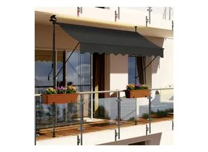 Swing&Harmonie LED Markise mit Kurbel - Balkonmarkise mit Beleuchtung - Markisen & Sichtschutz: Die Swing&Harmonie LED Klemmmarkise bietet tagsüber perfekten Sonnenschutz und abends stimmungsvolle Beleuchtung durch das integrierte Solarmodul.