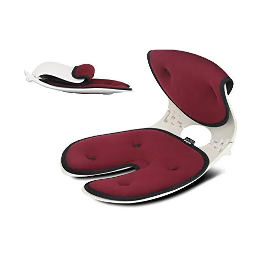 Ori-Back Ergo Sitzauflage tragbar faltbar Sitz- und Lendenkissen (Weinrot)