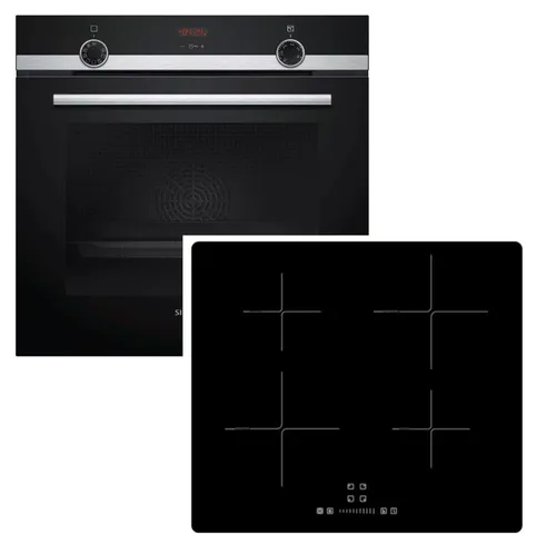 Herdset Siemens Backofen ecoClean + PKM Induktionskochfeld Booster 60cm autark