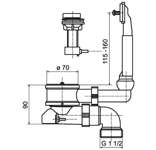 SANIT Badarmatur Spülen-Siebkorbventil 1 1/2