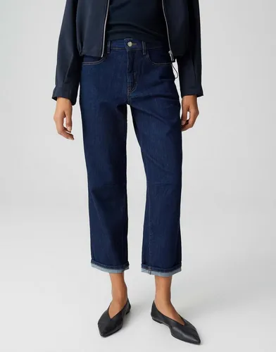 OPUS PANTS Relax-fit-Jeans MELLY RELAX Barrel Fit mit Powerstretch Mid Rise verdeckte Knopfleiste, weicher Griff, Rinsed Waschung