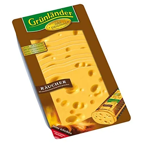 Grünländer Räucher halbfester Schnittkäse, 48 % Fett i. Tr. 500 g Packung